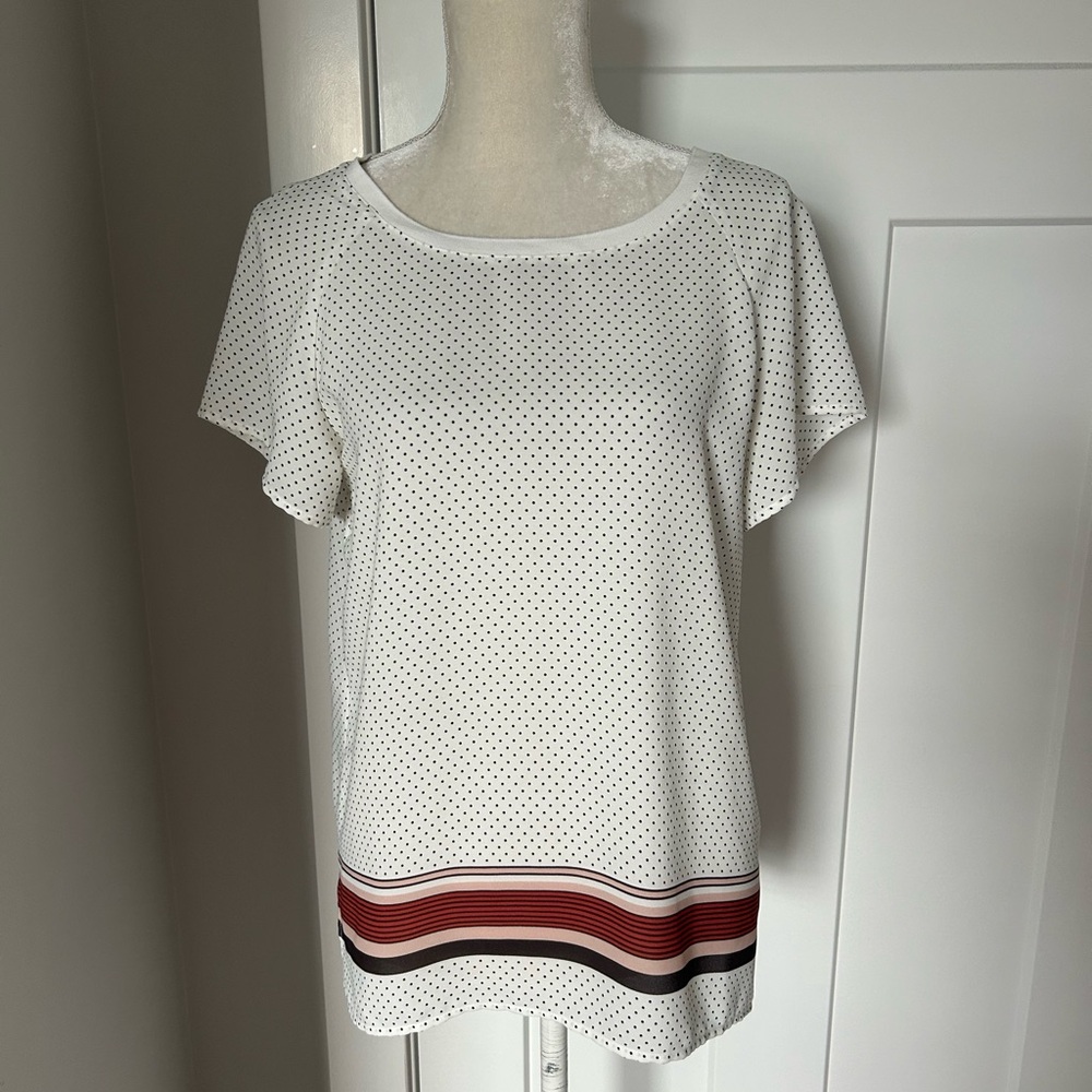 LOFT Polka Dot Stripe Blouse
